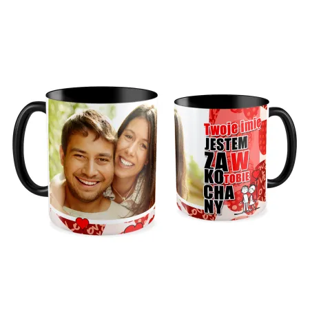 FOTO Kubek czarny 330ml MIŁOSNY